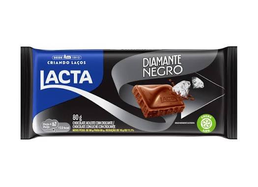 TABLETE LACTA DIAMANTE NEGRO 80GRS